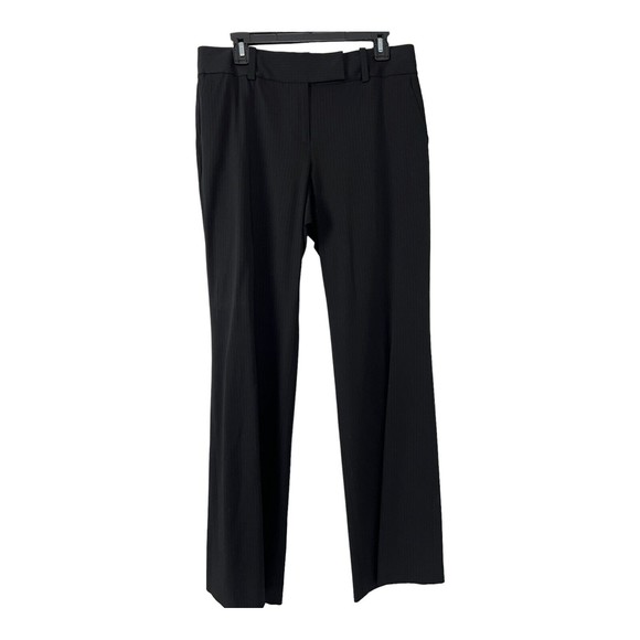 Ann Taylor Pants - Ann Taylor Dress Pants Sz 10 Women Black Striped 92% Rayon Straight Leg Stretch